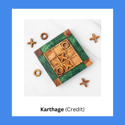 Karthage Resin And Wood Tic Tac Toe Game