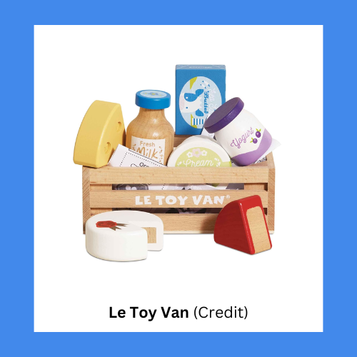 Le Toy Van Cheese And Dairy Wooden Play Groceries