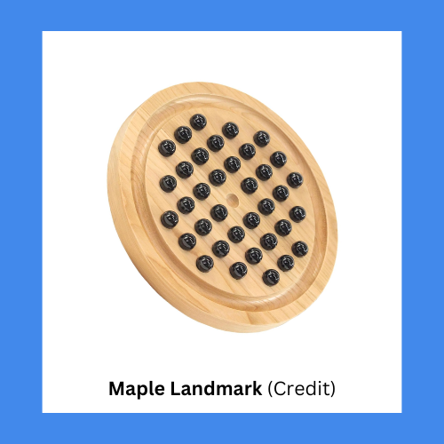 Maple Landmark Wooden Marble Solitare Board