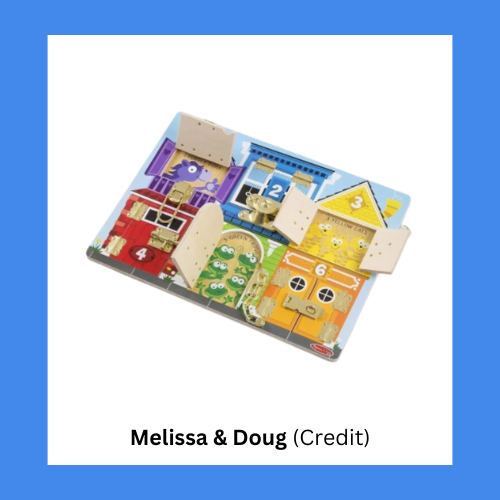 Melissa & Doug Wooden Latch And Door Buildings Board