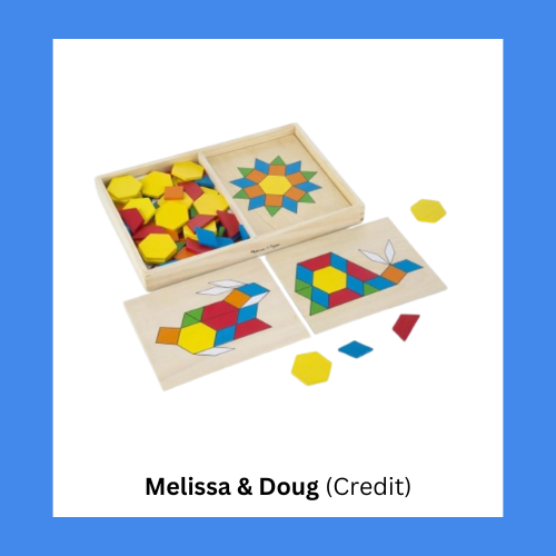 Melissa & Doug Wooden Pattern Blocks With Boards