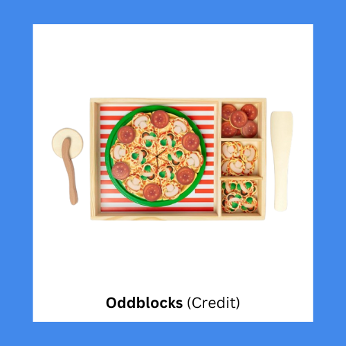 Melissa & Doug Wooden Pizza Making Tray Play Toy