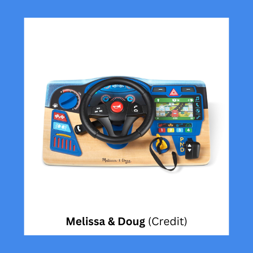 Melissa & Doug Wooden Racing Car Steering Wheel Toy