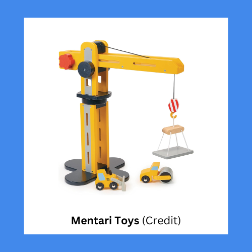 Mentari Toys Twist Pull Wooden Toy Crane