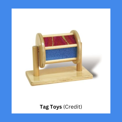 Tag Toys Glitter Panel Wooden Rotating Drum Toy