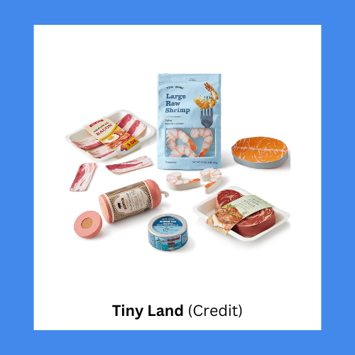 Tiny Land Seafood And Meats Wooden Play Food Set