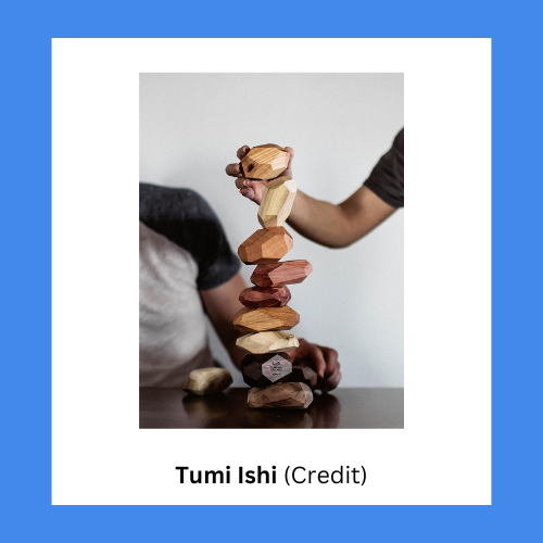 Tumi Ishi Wooden Balancing Rocks Stacking Game