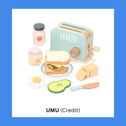 UMU Wooden Toaster And Sandwich Play Set