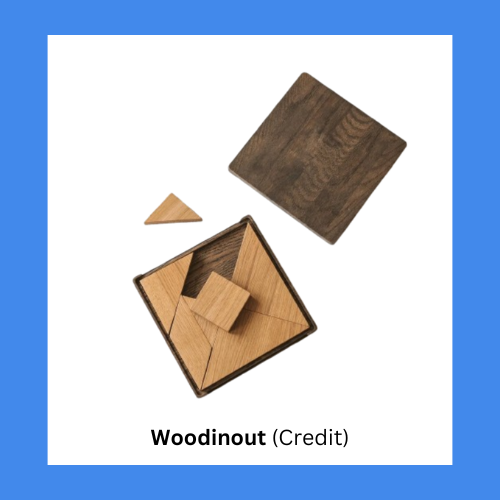 Woodinout Custom Engraved Wooden Tangram Puzzle With Frame