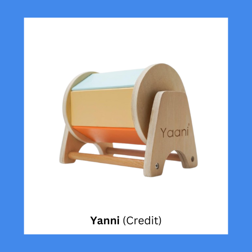 Yanni Pastel Panels Montessori Wooden Spinning Drum