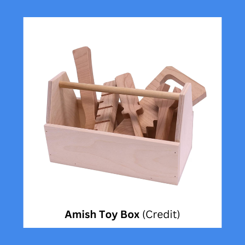 Amish Toy Box Handmade Quality Wood Play Toolset With Toolbox