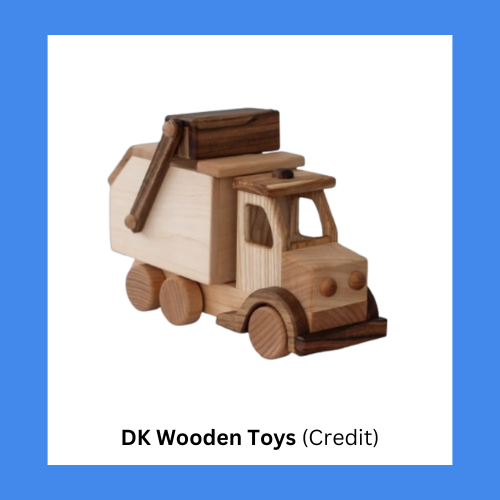 DK Wooden Toys Garbage Truck Hardwood Toy
