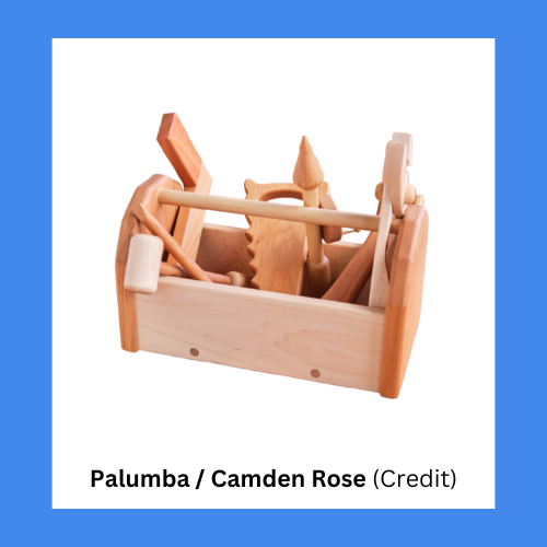 Palumba Camden Rose Premium Hardwood Toolbox Toyset With Play Tools