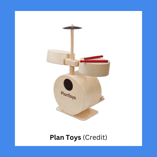 Plan Toys Wooden Drum Set For Kids