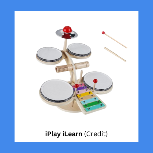 iPlay iLearn Toddler Wooden Drum Set